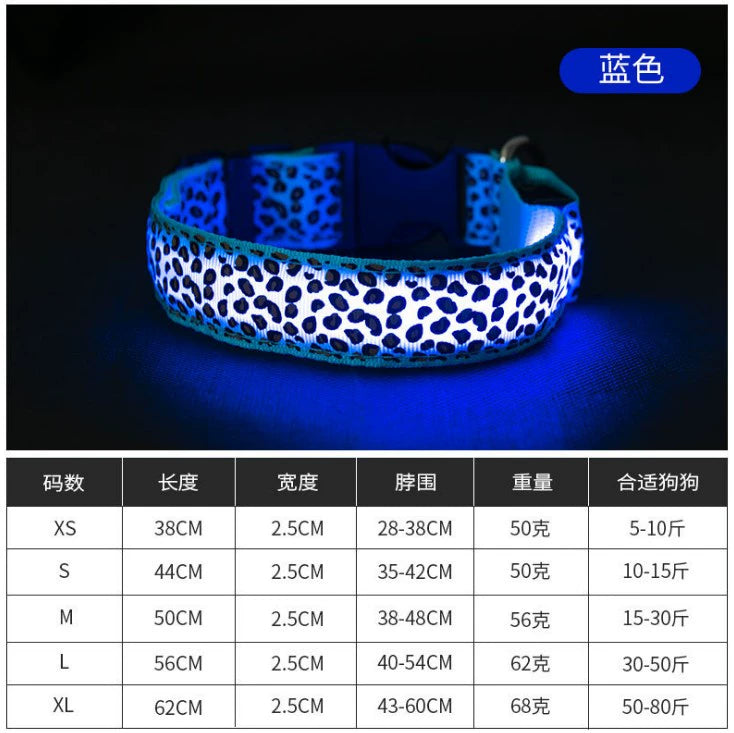 Pet Collar Charging Luminous Walking Dog Night LED Flash Dog Traction Rope Luminous Warning Anti-Lost Dog Cat Using