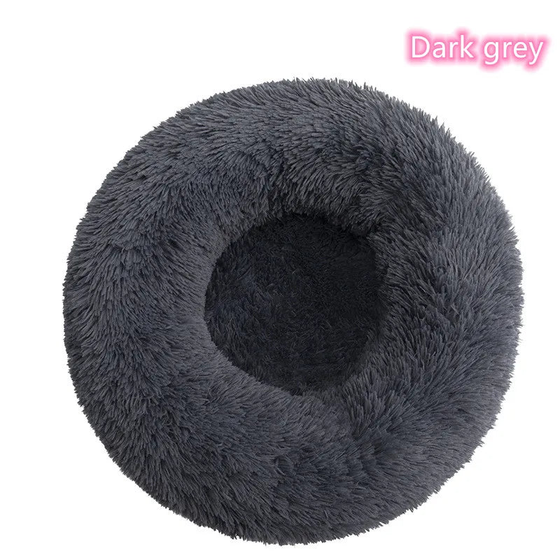 Super Soft Donut Cat & Dog Bed – Plush, Washable, Anti-Slip Pet Nest for Deep Sleep (Multiple Sizes & Colors)