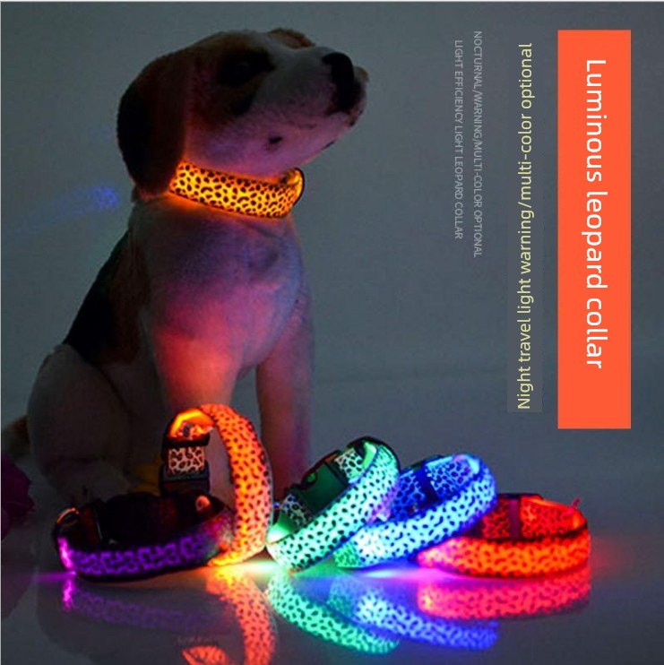 Pet Collar Charging Luminous Walking Dog Night LED Flash Dog Traction Rope Luminous Warning Anti-Lost Dog Cat Using