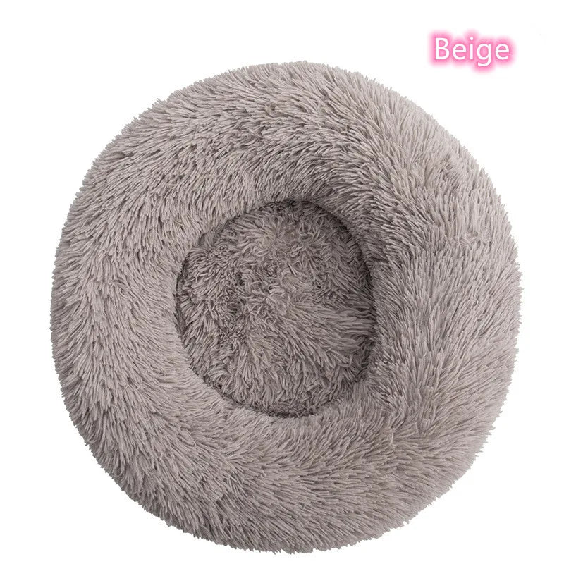 Super Soft Donut Cat & Dog Bed – Plush, Washable, Anti-Slip Pet Nest for Deep Sleep (Multiple Sizes & Colors)