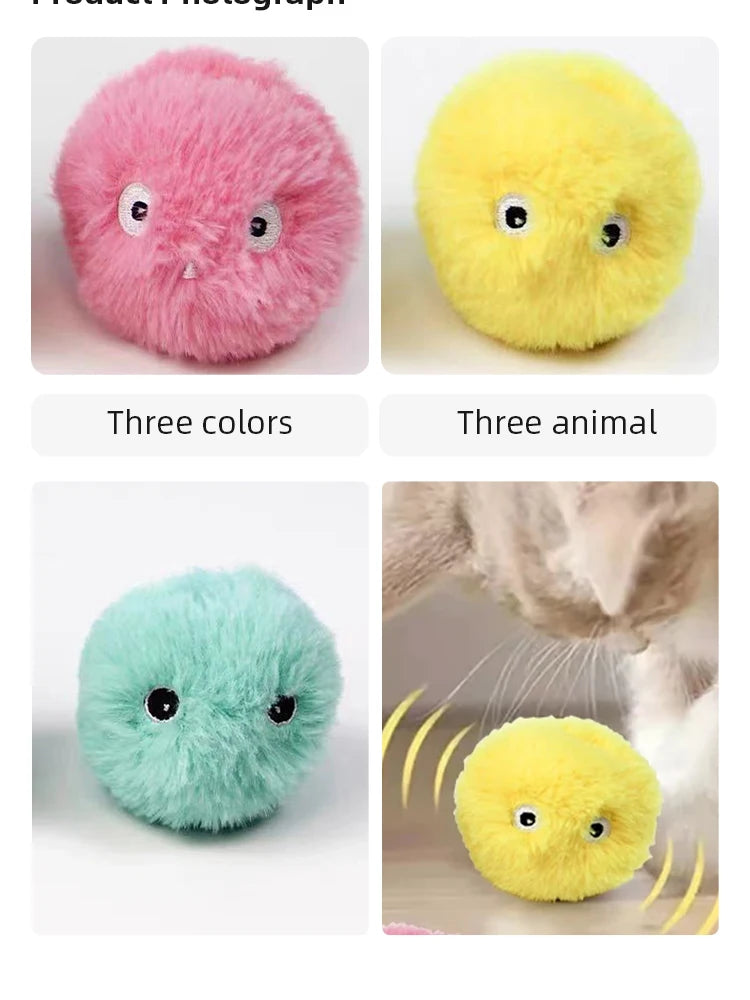 Interactive Catnip Sound Ball – Plush Touch-Activated Toy