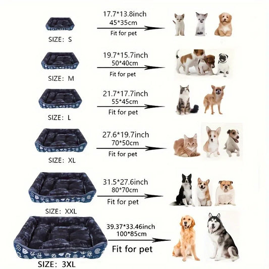 Breathable Pet Bed Sofa Mat – Printed Cushion for Dogs & Cats (Small to Large Sizes)