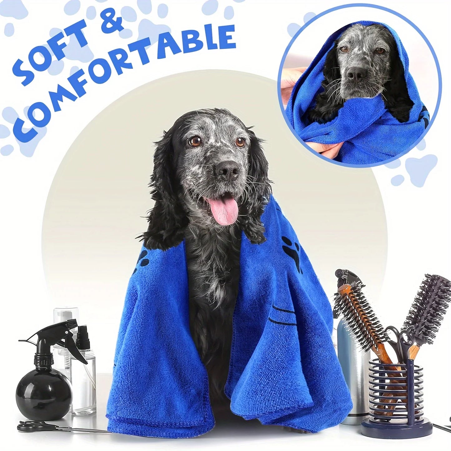Quick-Dry Cotton Pet Towel – Soft & Absorbent Bath Towel for Dogs and Cats