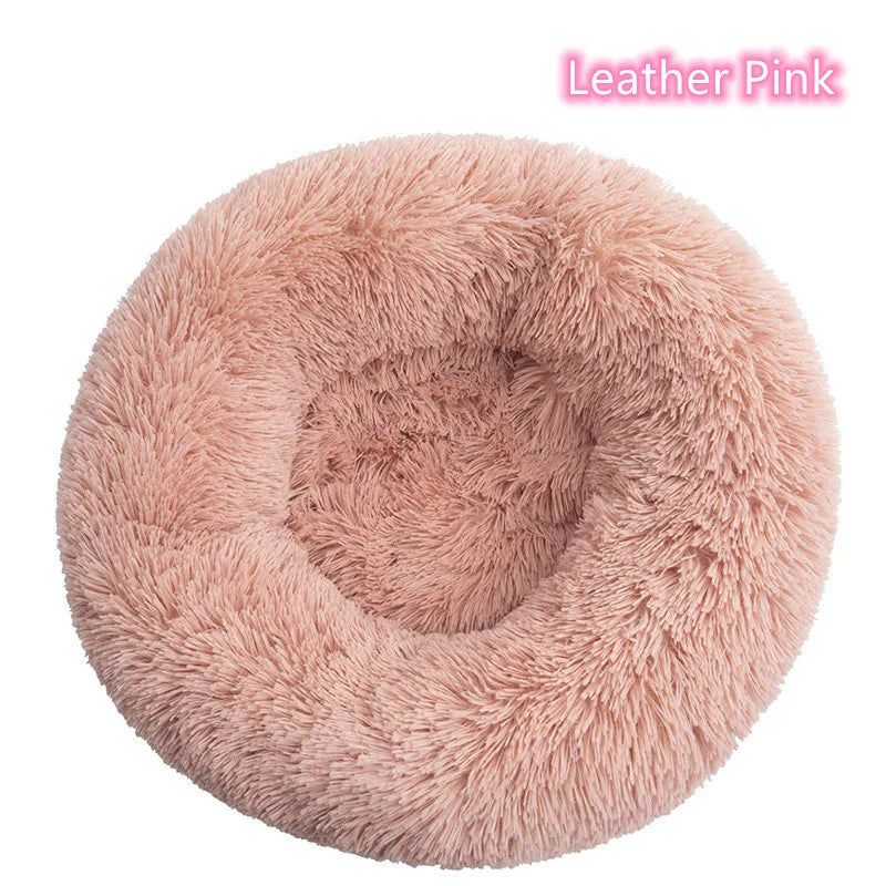Super Soft Donut Cat & Dog Bed – Plush, Washable, Anti-Slip Pet Nest for Deep Sleep (Multiple Sizes & Colors)
