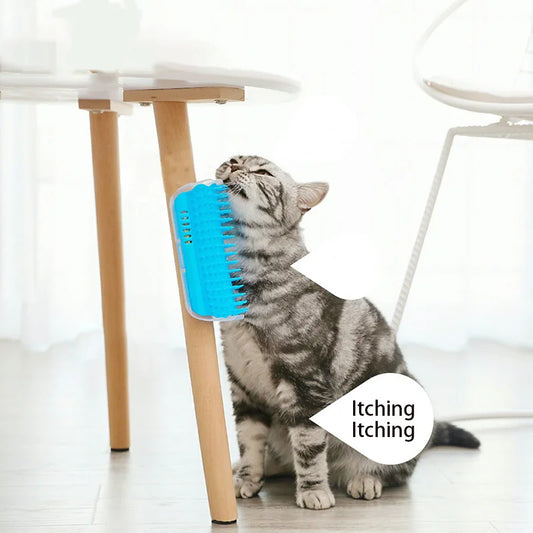 Cat Wall Corner Self-Grooming Brush – Corner Scratcher & Massager with Bristles