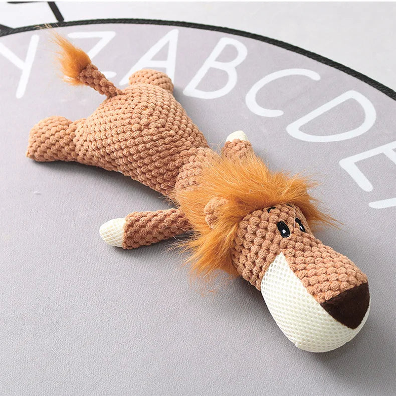 Plush Cartoon Squeaky Dog Toy – Soft Chew Toy for Small Dogs, Teeth Grinding & Interactive Play