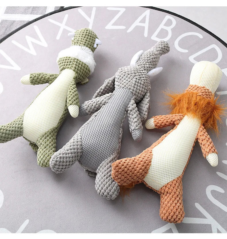 Plush Cartoon Squeaky Dog Toy – Soft Chew Toy for Small Dogs, Teeth Grinding & Interactive Play