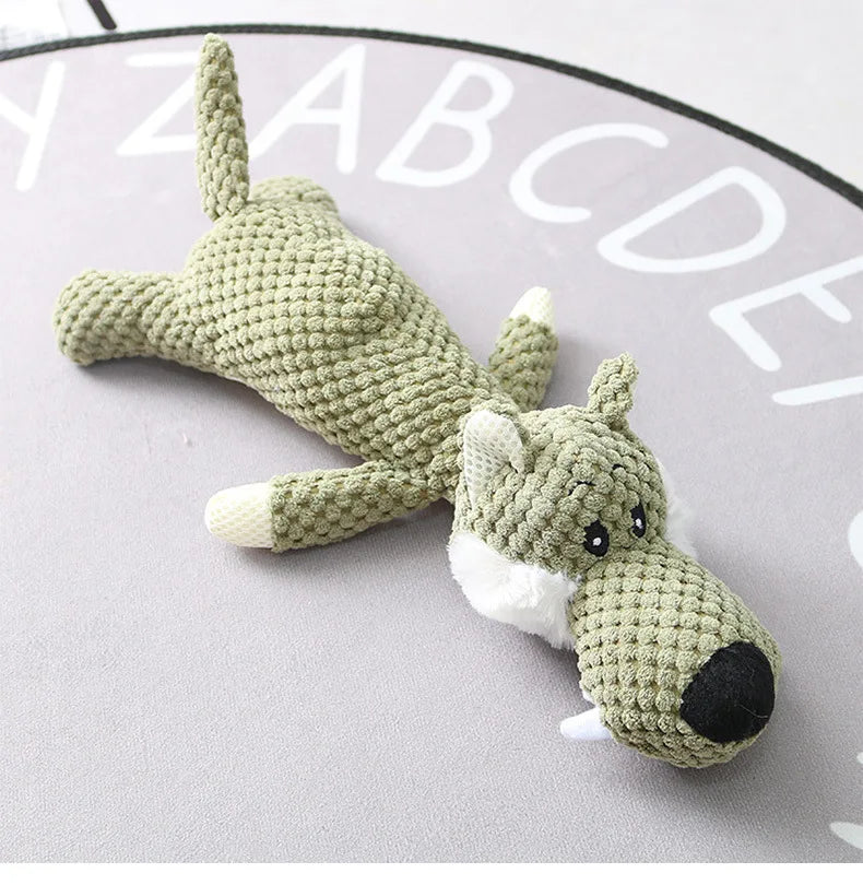 Plush Cartoon Squeaky Dog Toy – Soft Chew Toy for Small Dogs, Teeth Grinding & Interactive Play