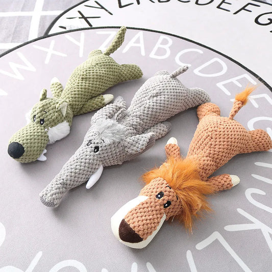 Plush Cartoon Squeaky Dog Toy – Soft Chew Toy for Small Dogs, Teeth Grinding & Interactive Play