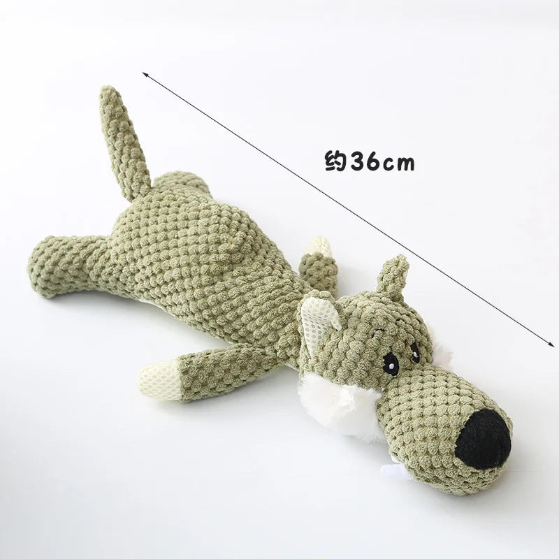Plush Cartoon Squeaky Dog Toy – Soft Chew Toy for Small Dogs, Teeth Grinding & Interactive Play
