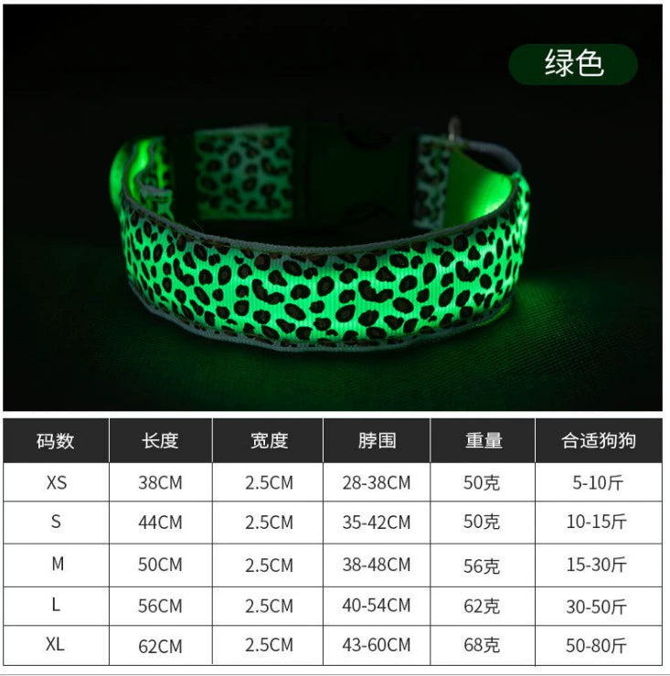 Pet Collar Charging Luminous Walking Dog Night LED Flash Dog Traction Rope Luminous Warning Anti-Lost Dog Cat Using