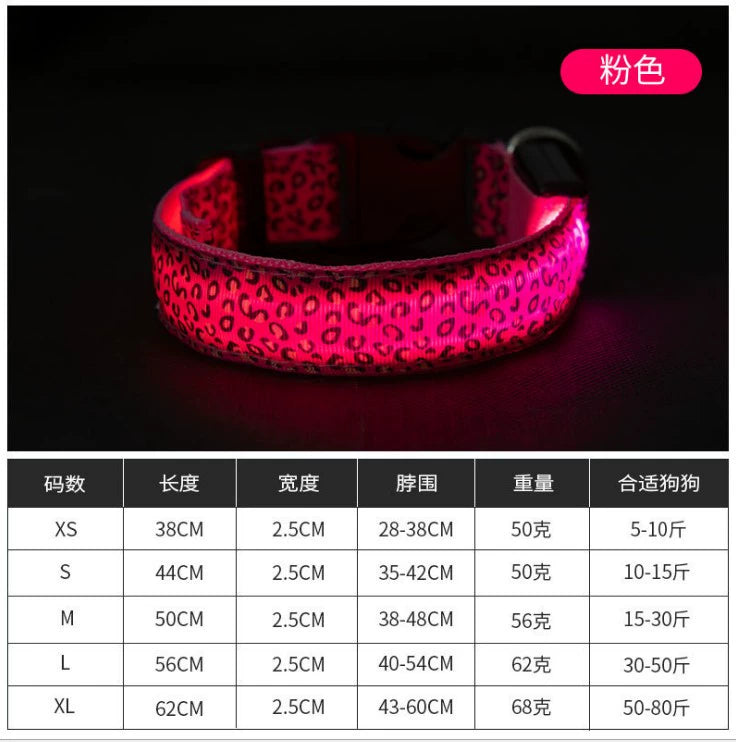 Pet Collar Charging Luminous Walking Dog Night LED Flash Dog Traction Rope Luminous Warning Anti-Lost Dog Cat Using