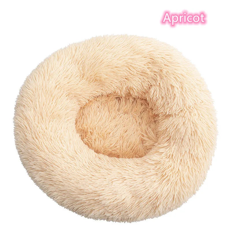 Super Soft Donut Cat & Dog Bed – Plush, Washable, Anti-Slip Pet Nest for Deep Sleep (Multiple Sizes & Colors)