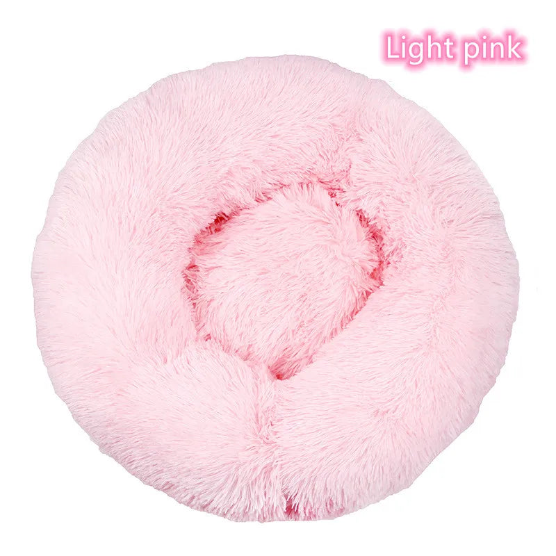 Super Soft Donut Cat & Dog Bed – Plush, Washable, Anti-Slip Pet Nest for Deep Sleep (Multiple Sizes & Colors)