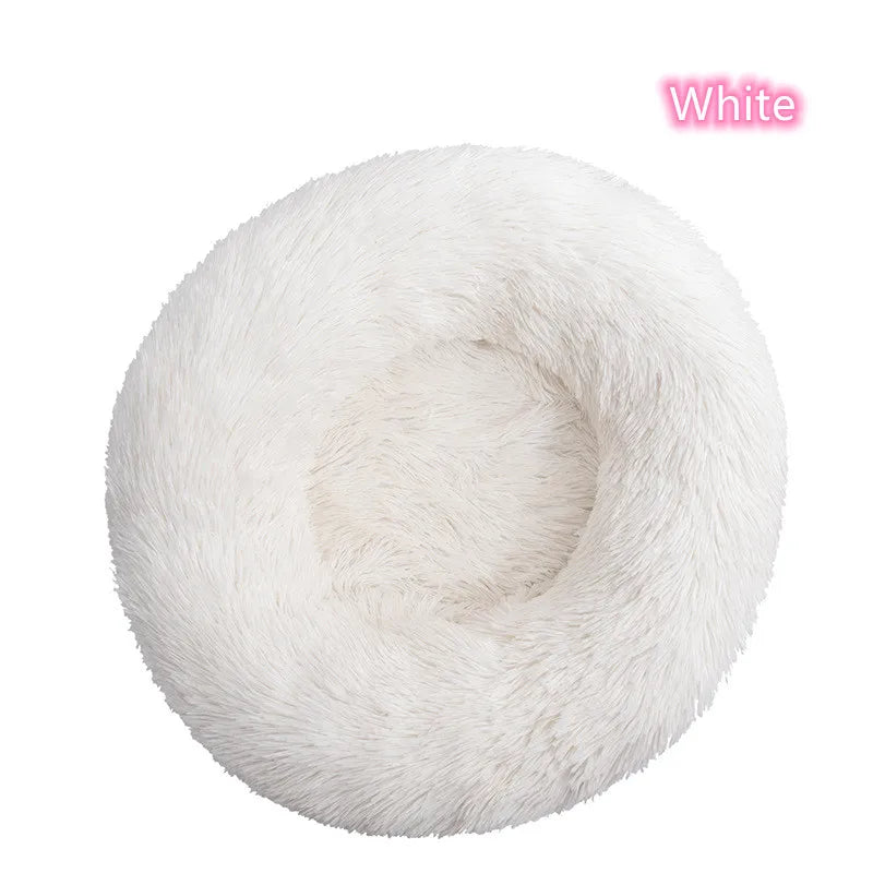 Super Soft Donut Cat & Dog Bed – Plush, Washable, Anti-Slip Pet Nest for Deep Sleep (Multiple Sizes & Colors)