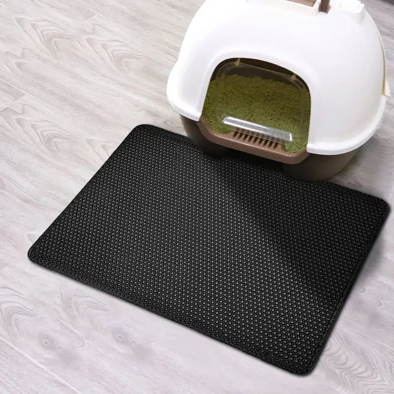 Waterproof Cat Litter Mat – Double-Layer, Non-Slip & Easy to Clean
