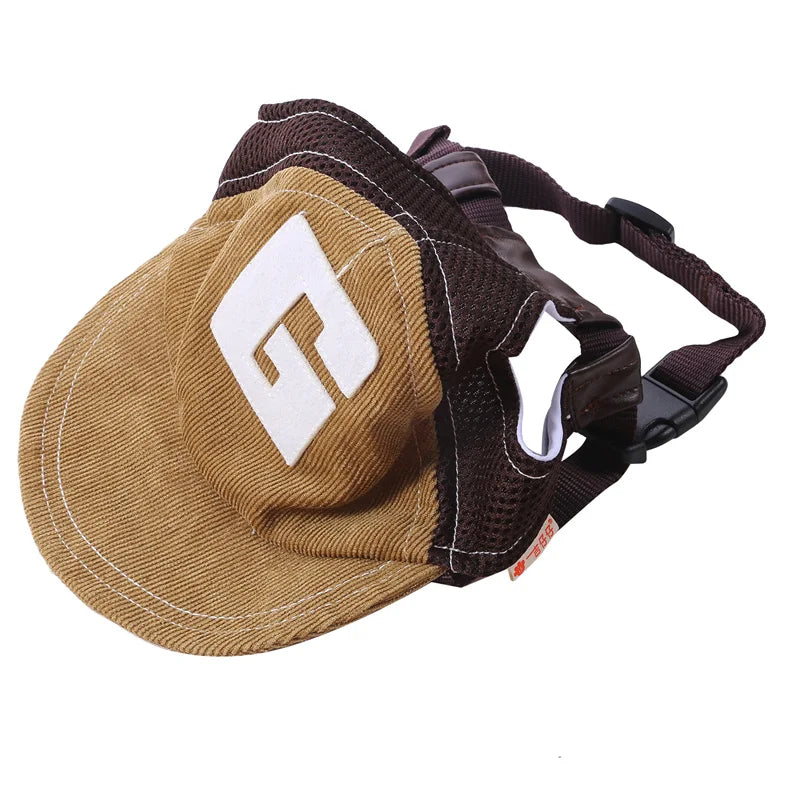 Dog Baseball Cap – Adjustable Outdoor Hat with Ear Holes for Small, Medium & Large Dogs
