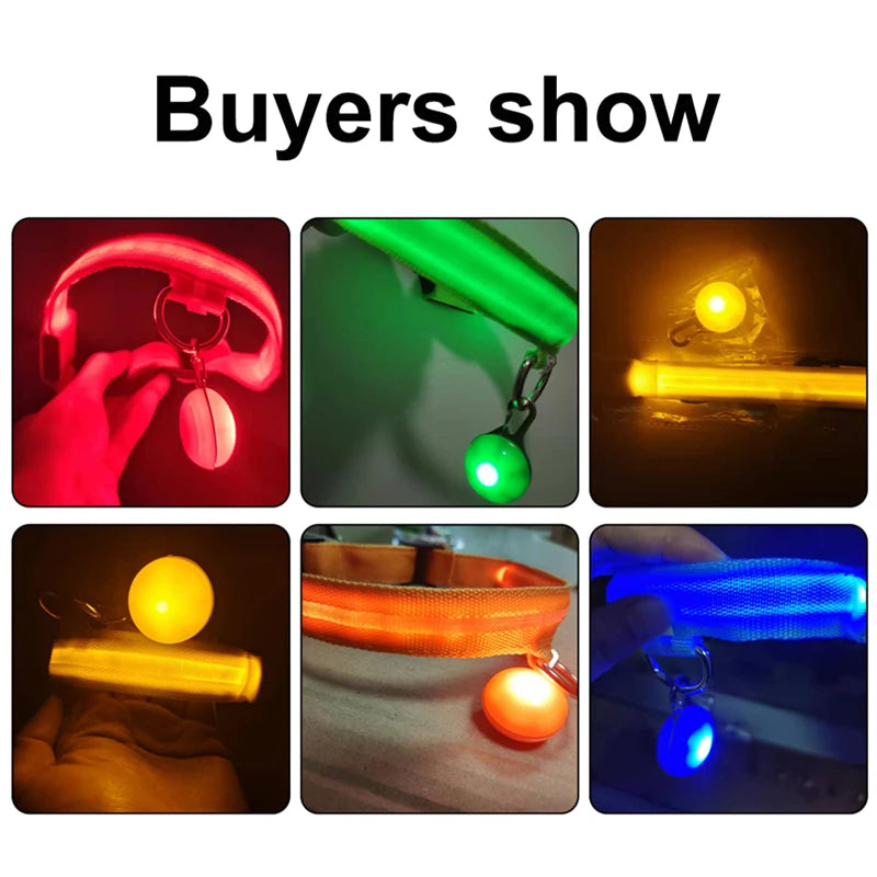 LED Rechargeable Glow Collar with Pendant – Night Safety for Small Dogs & Cats (All Sizes)
