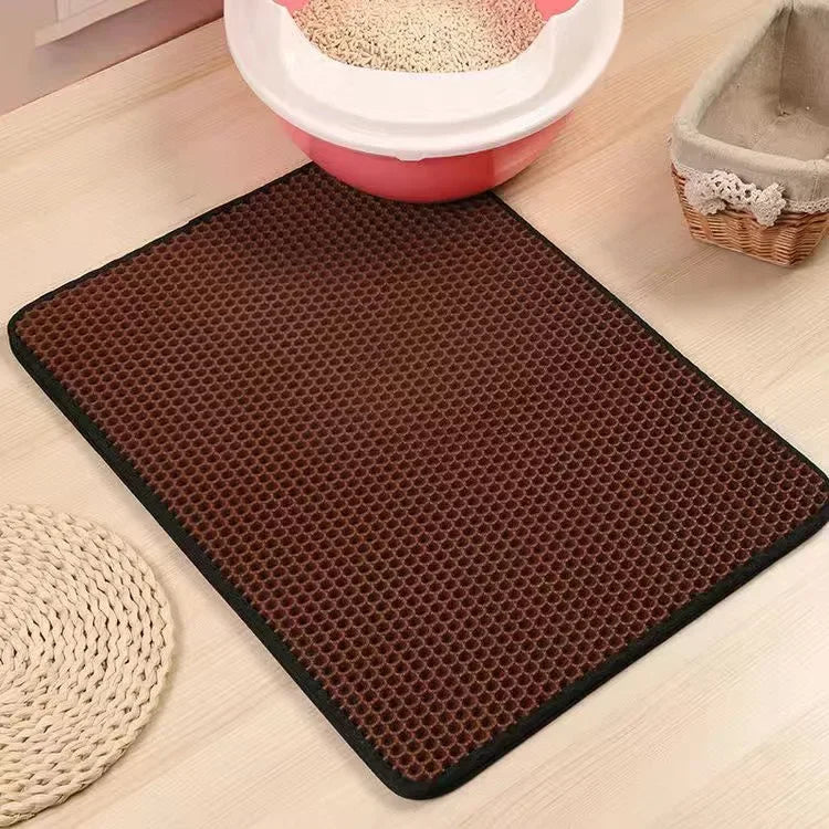 Waterproof Cat Litter Mat – Double-Layer, Non-Slip & Easy to Clean