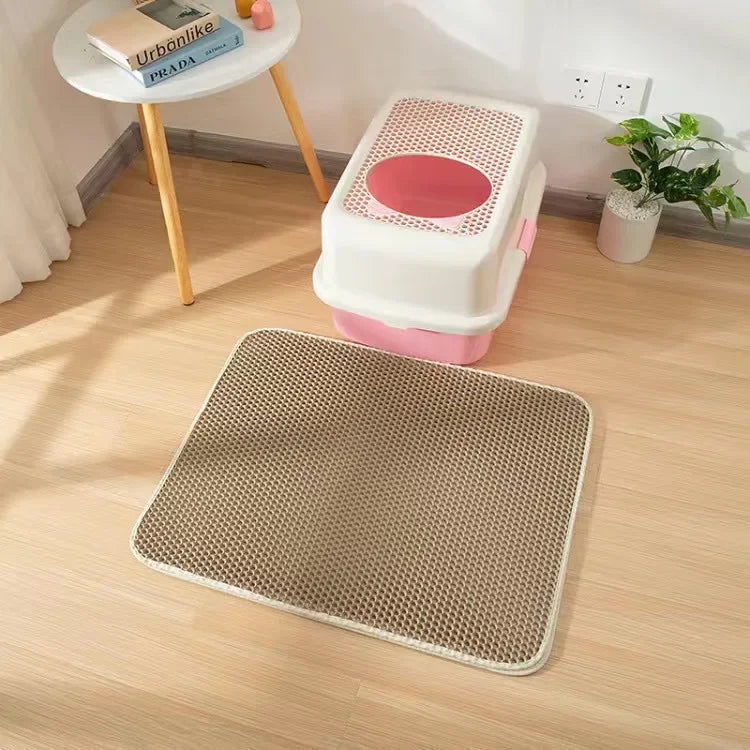 Waterproof Cat Litter Mat – Double-Layer, Non-Slip & Easy to Clean