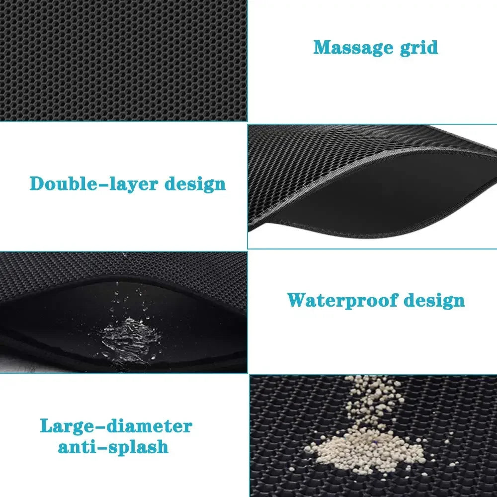 Waterproof Cat Litter Mat – Double-Layer, Non-Slip & Easy to Clean