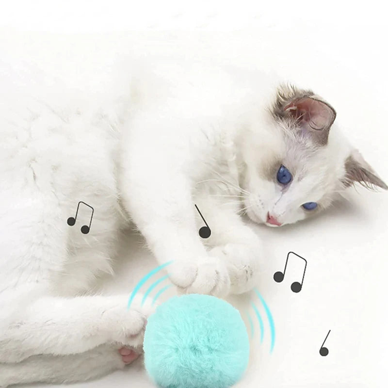 Interactive Catnip Sound Ball – Plush Touch-Activated Toy