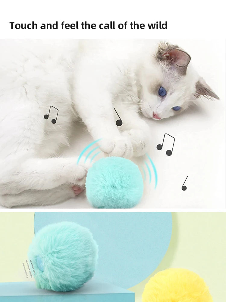 Interactive Catnip Sound Ball – Plush Touch-Activated Toy