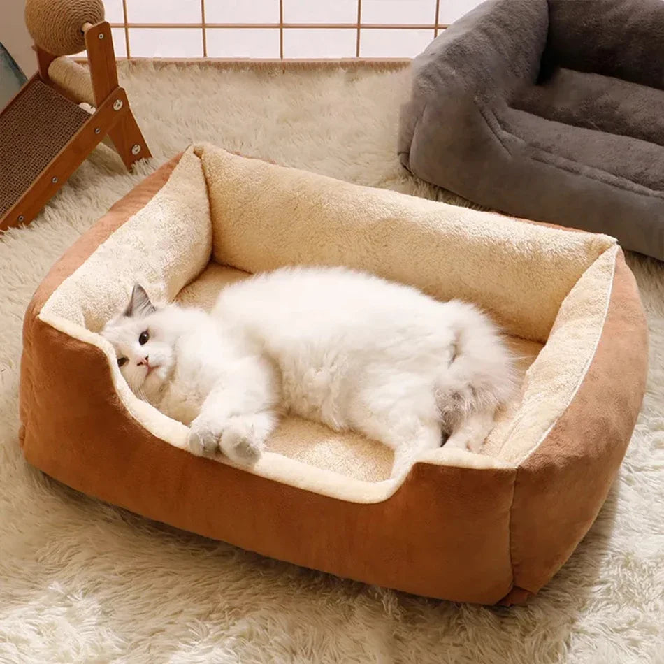 Plush Cat Bed – Soft, Breathable Pet Cushion for Cats & Small Dogs