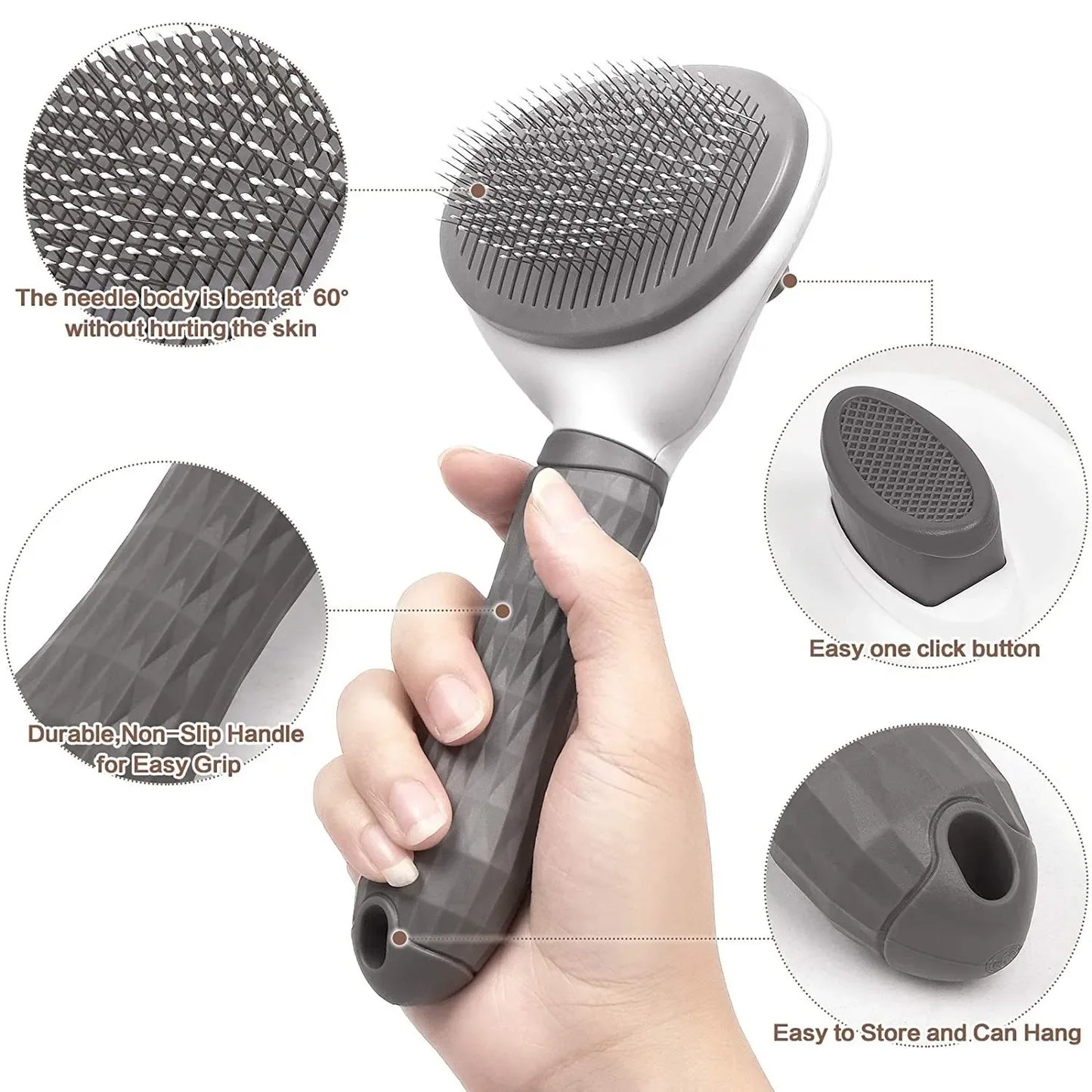Self-Cleaning Pet Grooming Brush – Hair Remover Comb for Dogs Cats