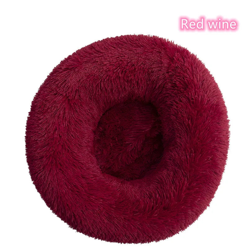 Super Soft Donut Cat & Dog Bed – Plush, Washable, Anti-Slip Pet Nest for Deep Sleep (Multiple Sizes & Colors)