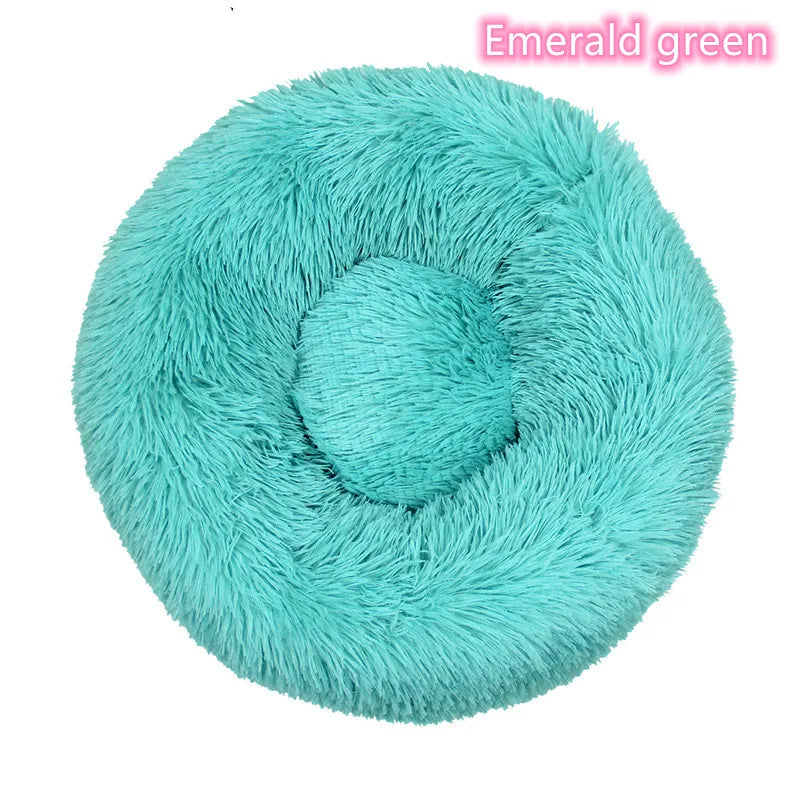 Super Soft Donut Cat & Dog Bed – Plush, Washable, Anti-Slip Pet Nest for Deep Sleep (Multiple Sizes & Colors)