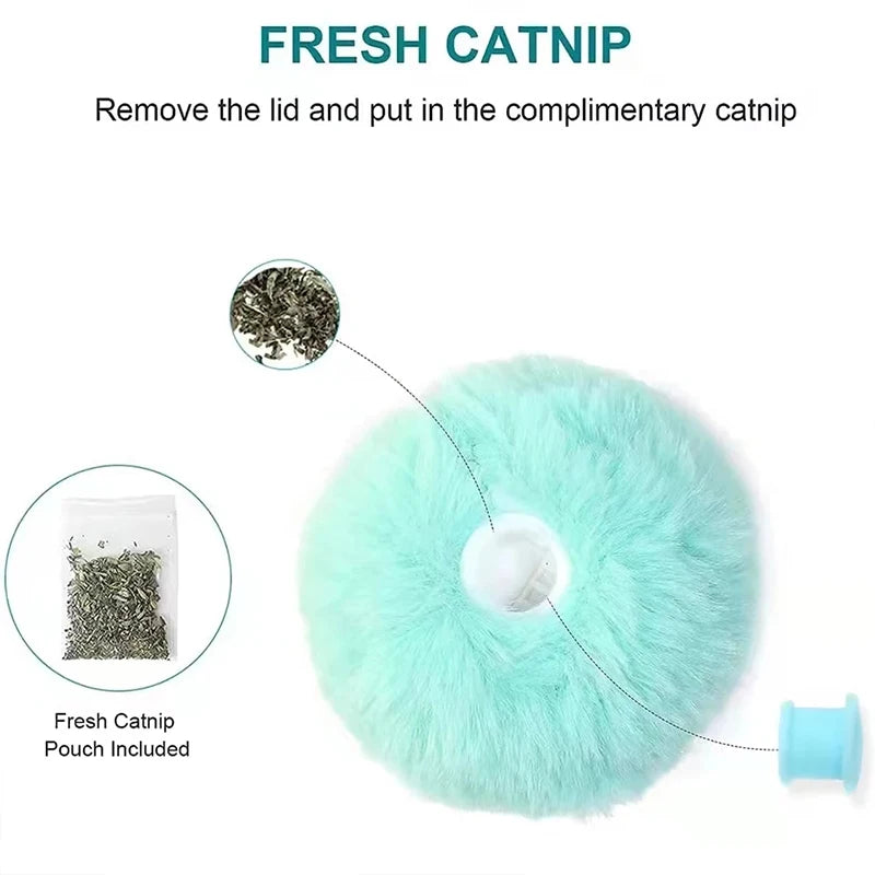 Interactive Catnip Sound Ball – Plush Touch-Activated Toy