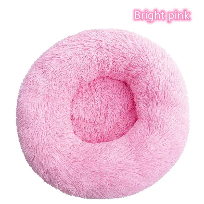 Super Soft Donut Cat & Dog Bed – Plush, Washable, Anti-Slip Pet Nest for Deep Sleep (Multiple Sizes & Colors)
