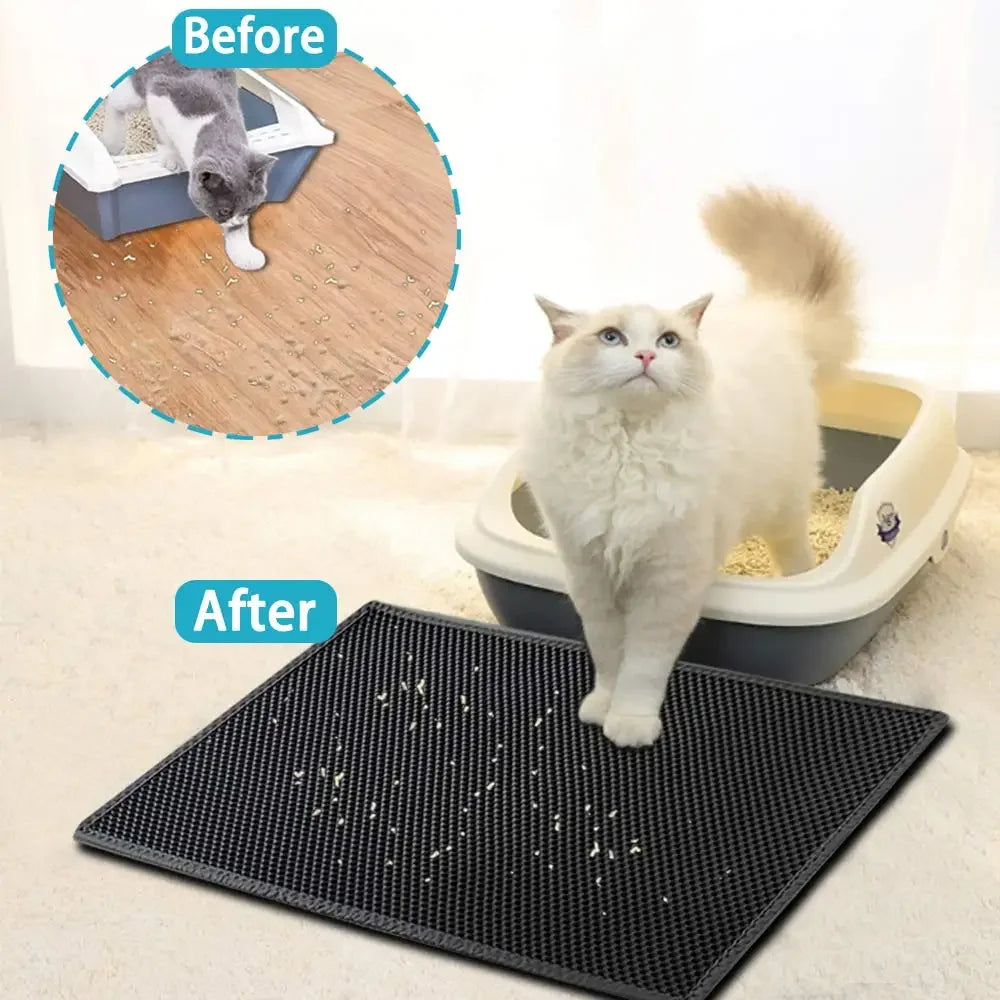 Waterproof Cat Litter Mat – Double-Layer, Non-Slip & Easy to Clean
