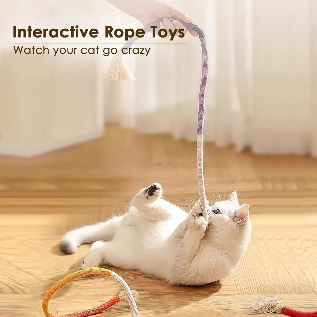 Catnip Rope Chew Toy for Cats – Cotton Teething Toy for Indoor Play & Teeth Cleaning