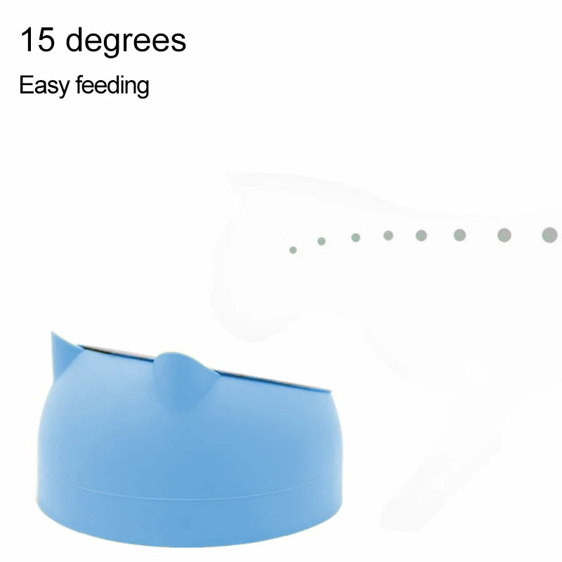 Inclined Stainless Steel Pet Bowl – Non-Slip Feeding Dish for Cats & Small Dogs