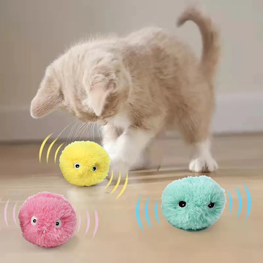 Interactive Catnip Sound Ball – Plush Touch-Activated Toy
