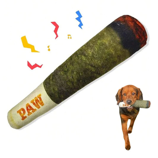 Cigar Plush Squeaky Dog Toy – Funny Chew Toy for Small & Medium Dogs