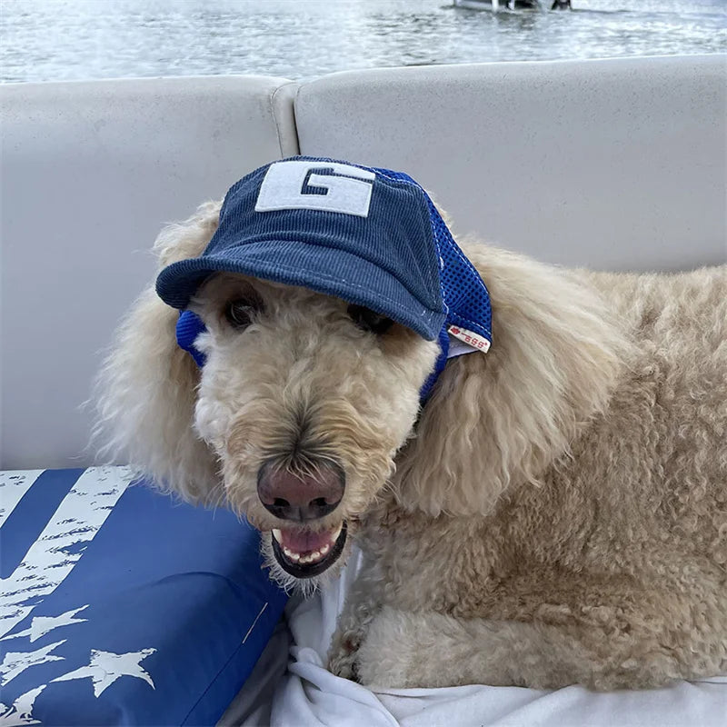 Dog Baseball Cap – Adjustable Outdoor Hat with Ear Holes for Small, Medium & Large Dogs