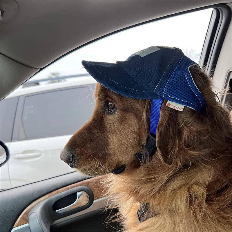 Dog Baseball Cap – Adjustable Outdoor Hat with Ear Holes for Small, Medium & Large Dogs