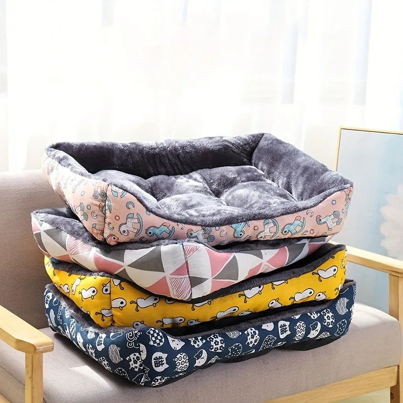 Breathable Pet Bed Sofa Mat – Printed Cushion for Dogs & Cats (Small to Large Sizes)