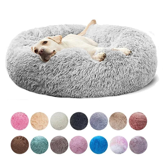 Super Soft Donut Cat & Dog Bed – Plush, Washable, Anti-Slip Pet Nest for Deep Sleep (Multiple Sizes & Colors)