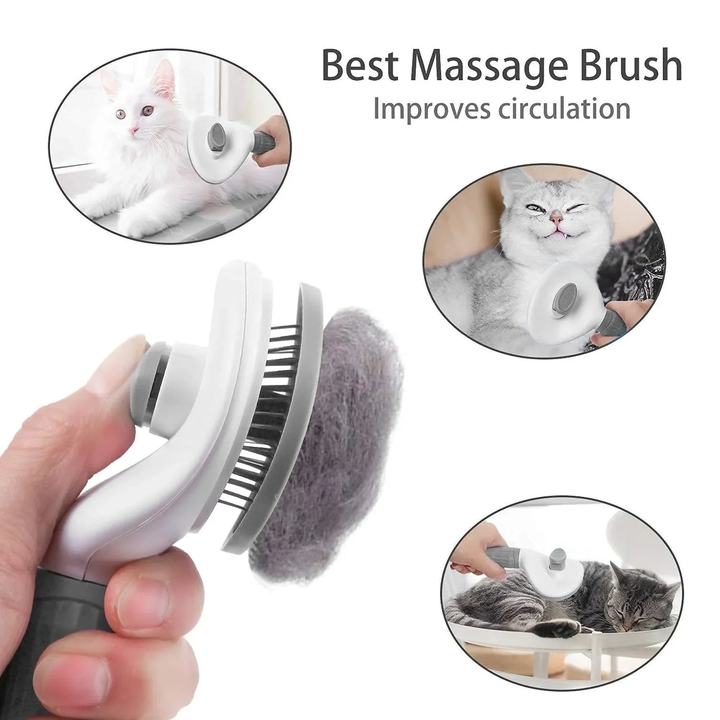 Self-Cleaning Pet Grooming Brush – Hair Remover Comb for Dogs Cats