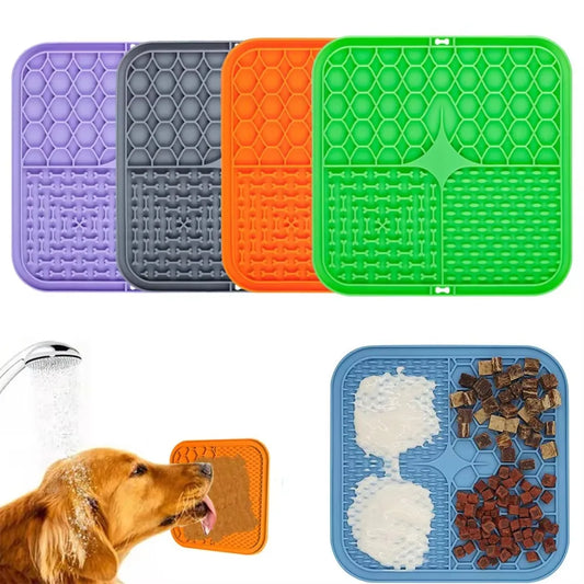 Dog Licking Pad with Suction Cups – Slow Feeder Mat for Anxiety Relief & Treat Time