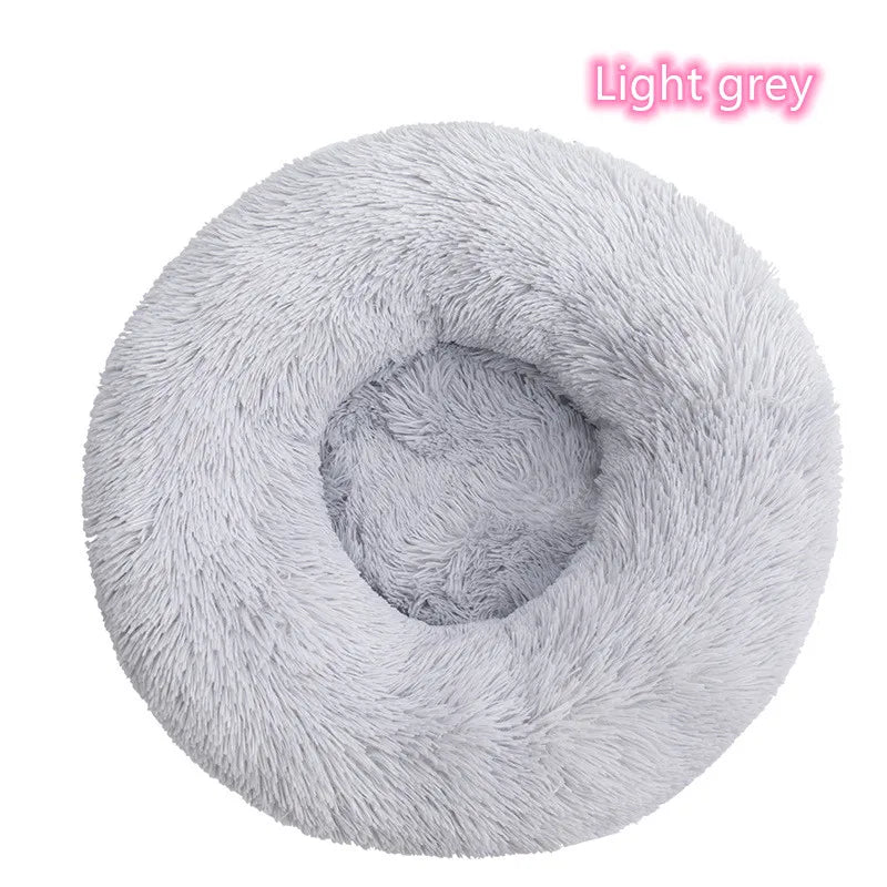 Super Soft Donut Cat & Dog Bed – Plush, Washable, Anti-Slip Pet Nest for Deep Sleep (Multiple Sizes & Colors)