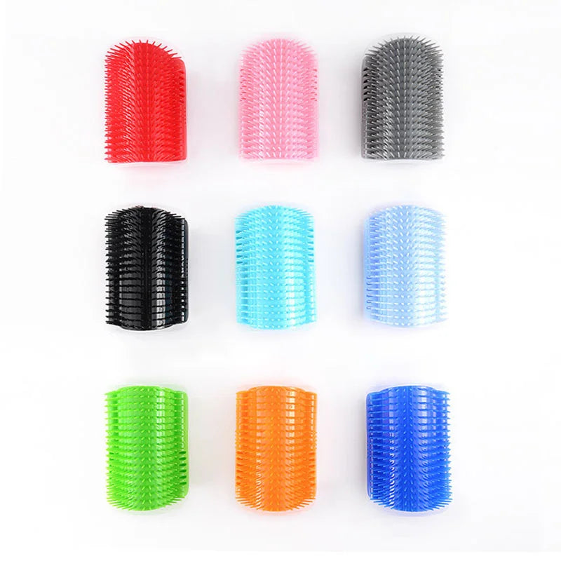 Cat Wall Corner Self-Grooming Brush – Corner Scratcher & Massager with Bristles
