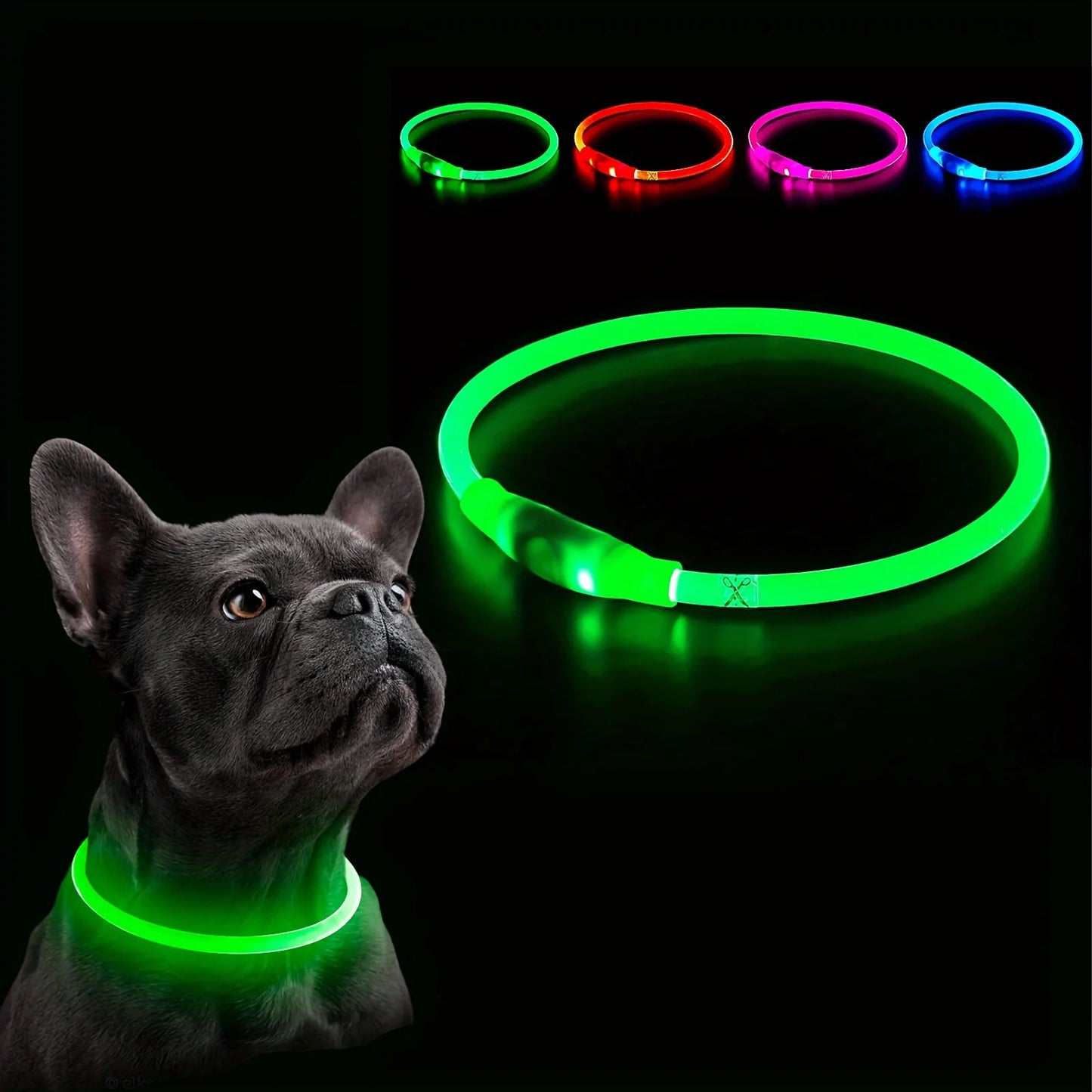 Glow-in-the-Dark Dog Collar – USB Charging LED Safety Collar for Night Walks