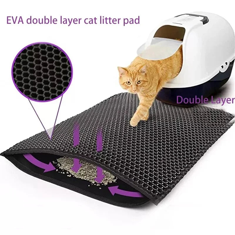 Waterproof Cat Litter Mat – Double-Layer, Non-Slip & Easy to Clean