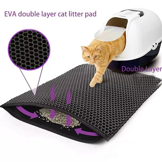 Waterproof Cat Litter Mat – Double-Layer, Non-Slip & Easy to Clean