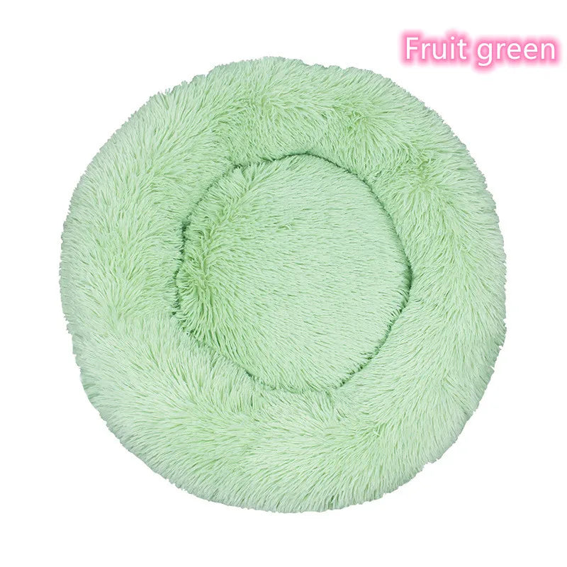 Super Soft Donut Cat & Dog Bed – Plush, Washable, Anti-Slip Pet Nest for Deep Sleep (Multiple Sizes & Colors)